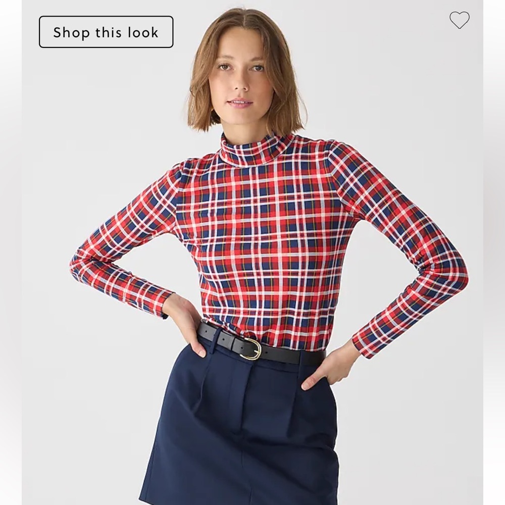 J.Crew Tissue Turtleneck in Plaid